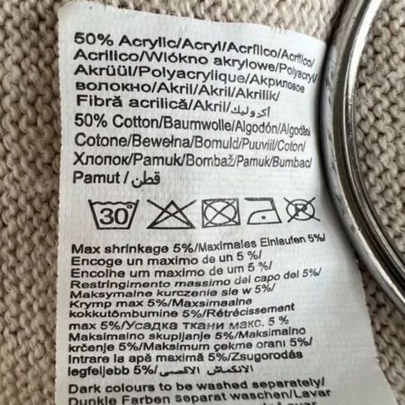 Vero Moda Gold Metallic - Animal Print 3/4 Sleeve Fine Knit Sweater S - Picture 9 of 9